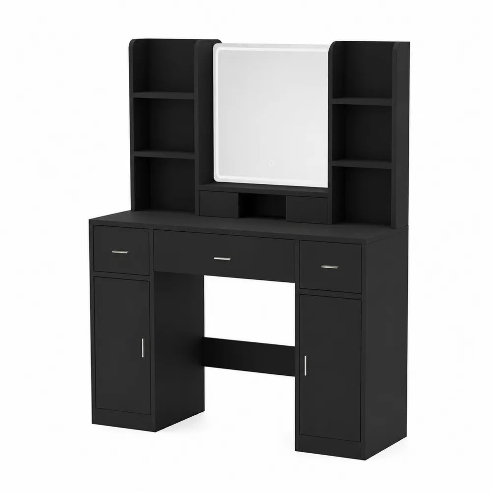 Schminktisch mit Spiegel MDF Schwarz