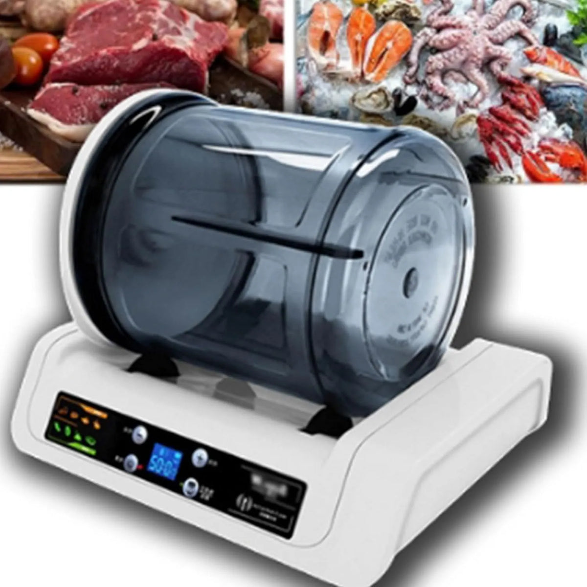 Machine met 7 l, 10 uur, timer, digitaal display, RVS en transparant
