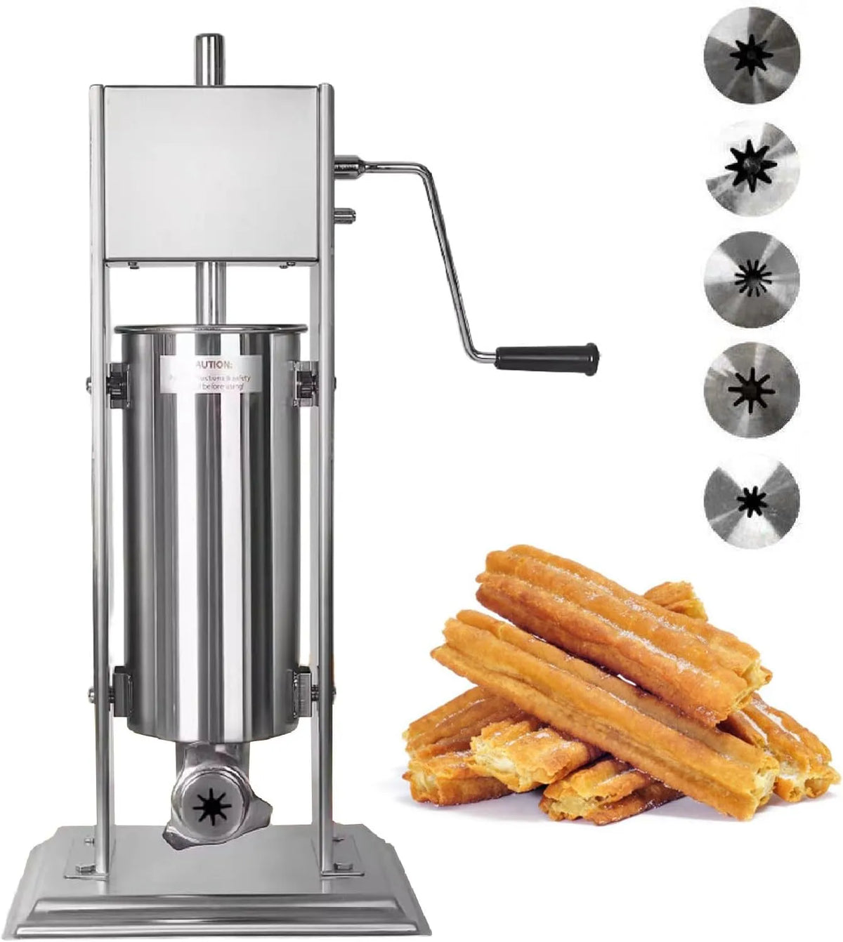 Verticale Churro Machine, 5L/1.32Gal RVS Commerciële Handmatige Spaanse Donuts Machine