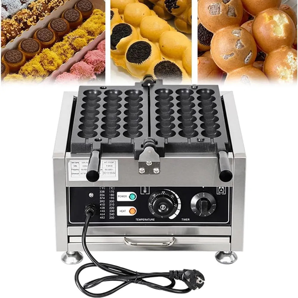 Machine met 1500 W, 300 °C, RVS, aluminium en Timer, elektrische wafmachine met 1500 W