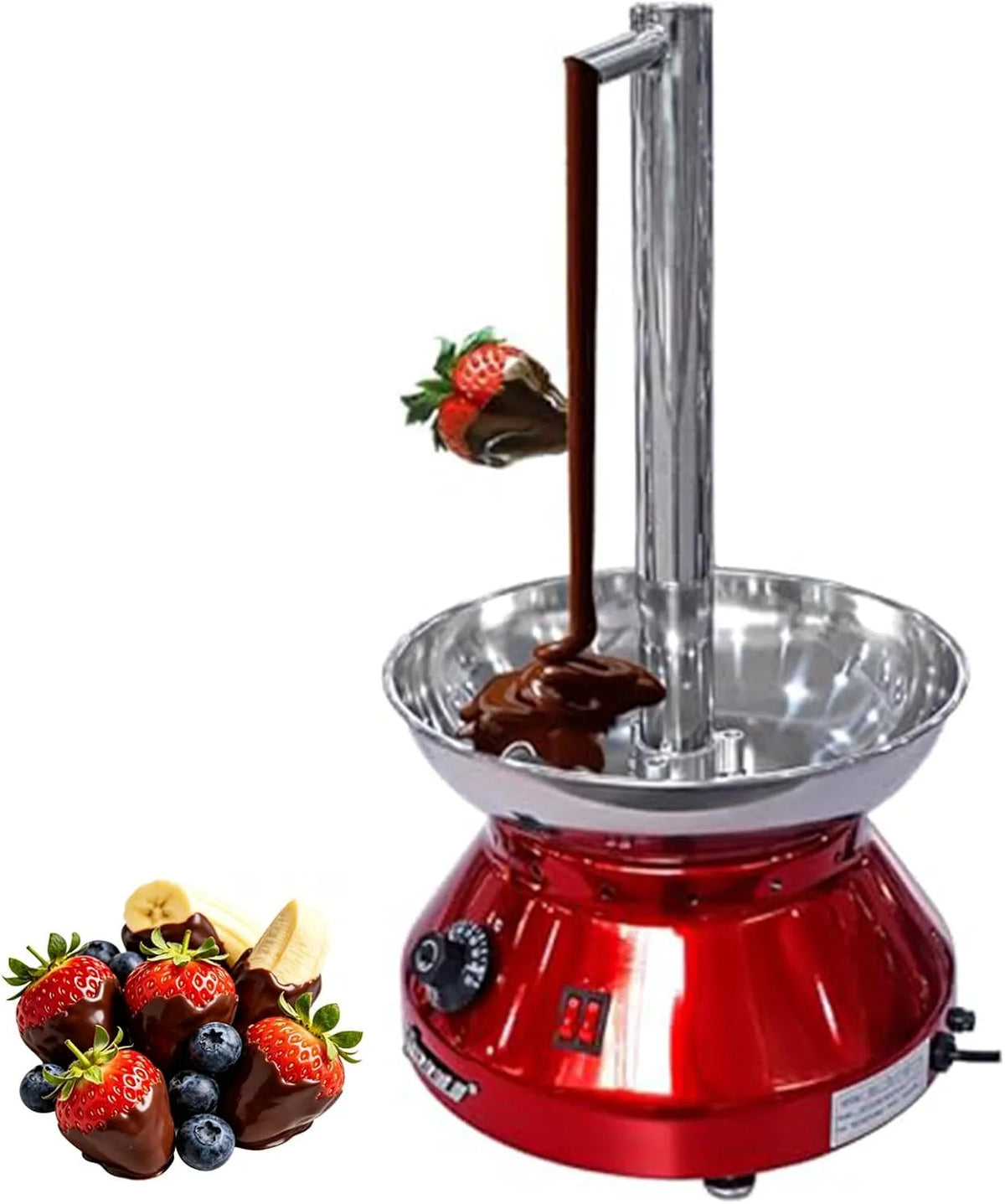 Chocoladefontein Machine met 3L, 230 W, regelbare thermostaat, RVS en aluminium