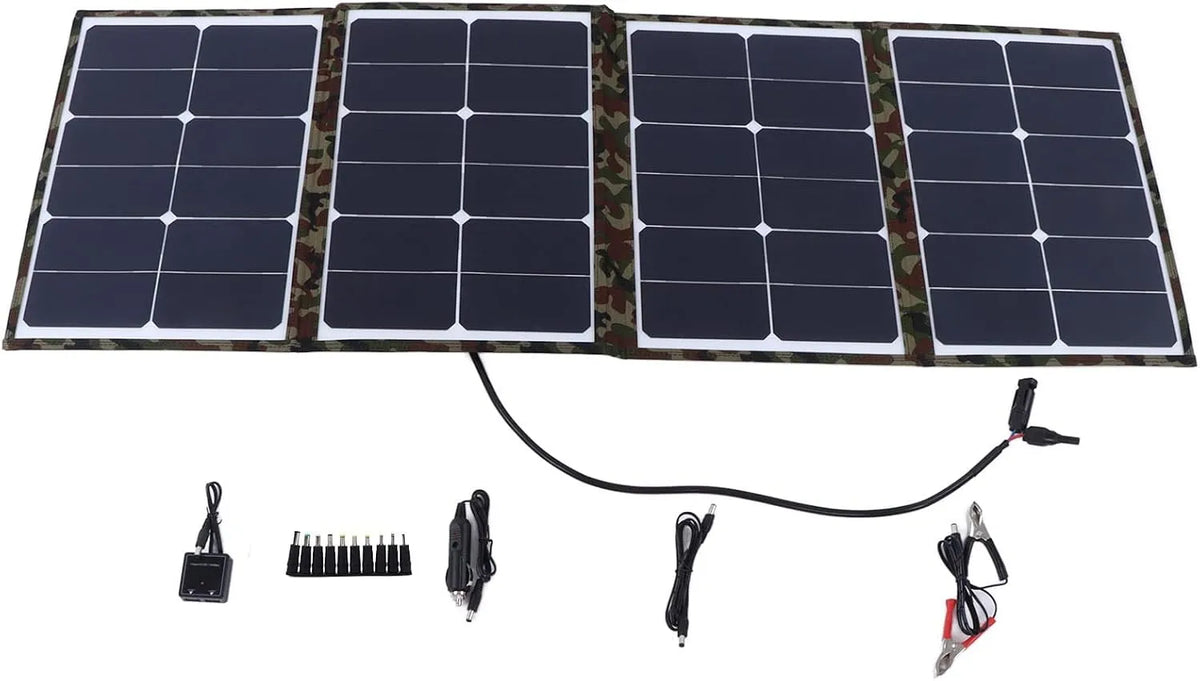Zonnepaneel met waterdicht, noodvoeding voor wandelen en kamperen, inklapbaar zonnepaneel, met intelligente schakeling