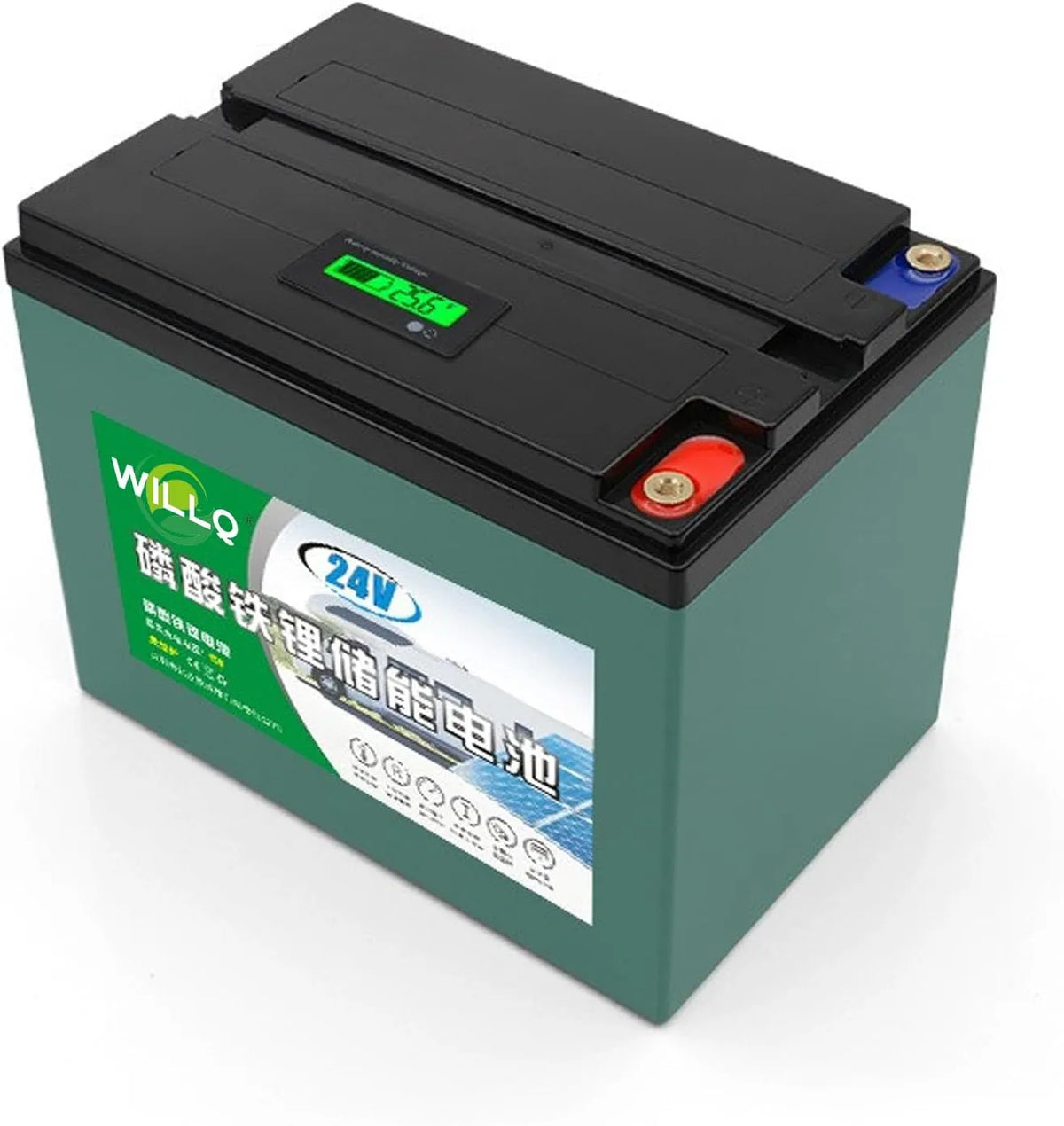 25,6V, 25,6V LiFePO4-batterij 24V oplaadbare lithiumbatterij, model LiFePO4-batterij