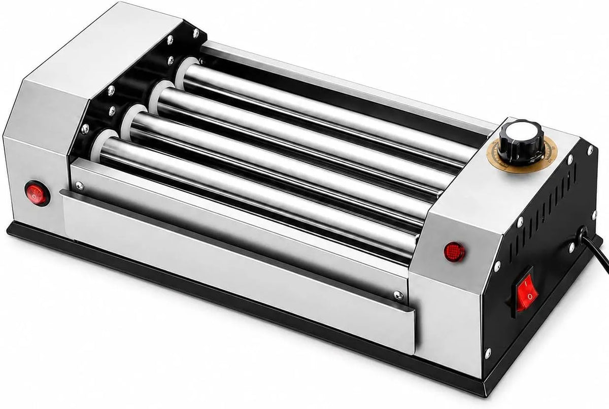 Dog Roller Machine, 600 W, RVS Worst Grill, 6 mm, regelbare thermostaat
