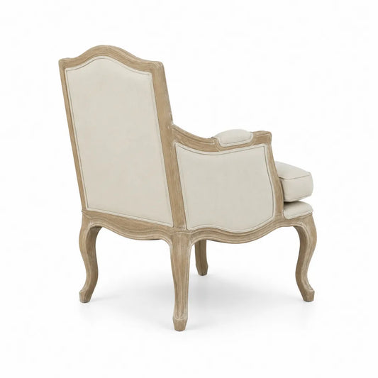 Polstersessel Beige Baumwollgewebe Eichenholz