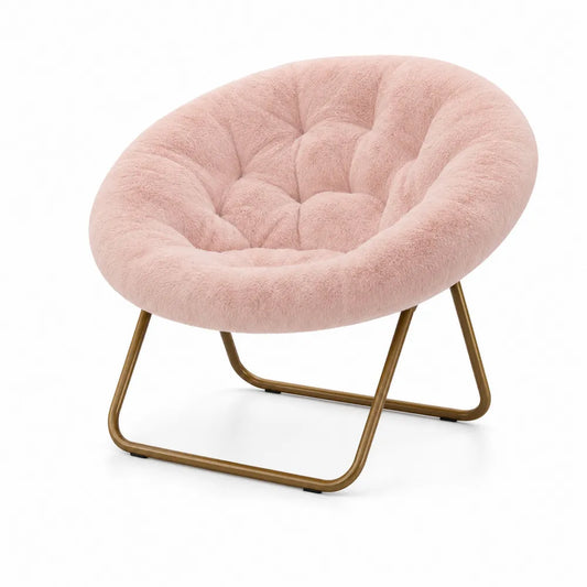 Runder Sessel Rosa Polyester Metallrahmen