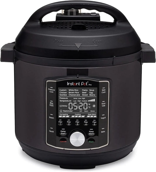 Snelkookpan, 1200 W, 10-in-1, zwart RVS, rijstkoker, stoompan, sauteerpan, sterilisator, yoghurtmaker, sous vide-apparaat