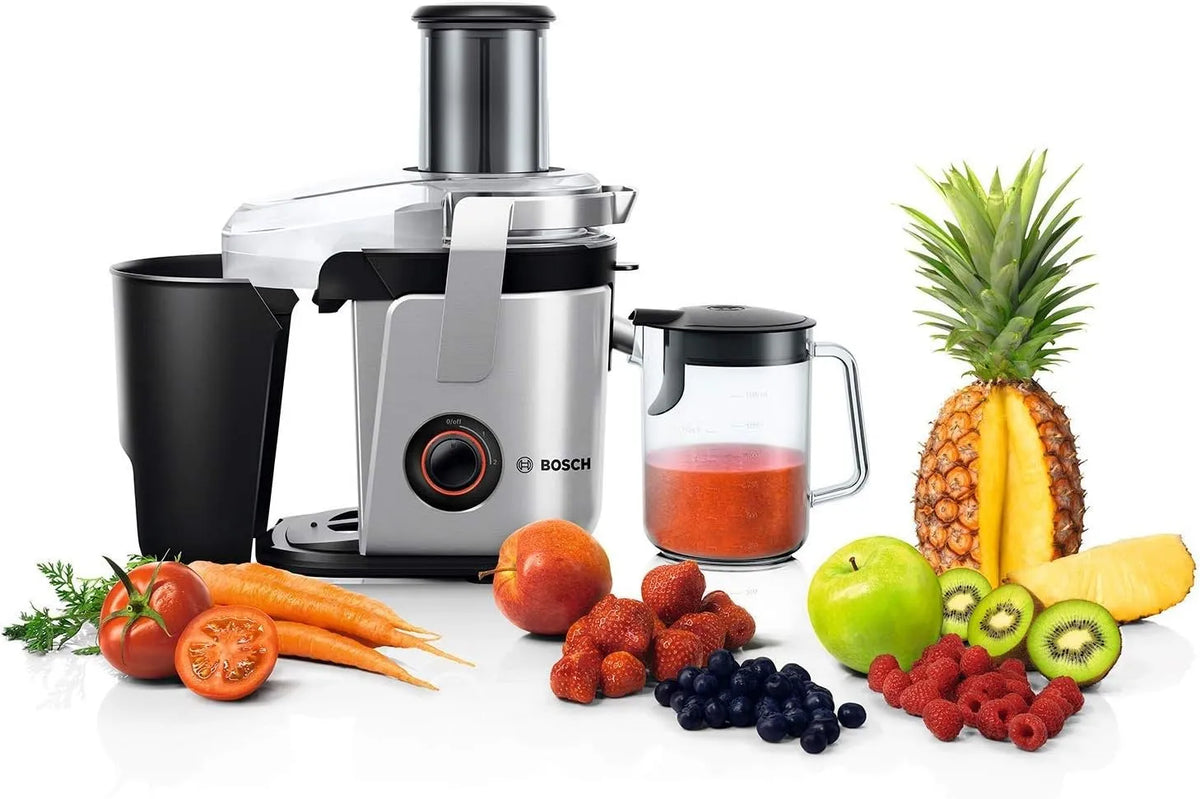 1500 ml, Bosch Vitajuice 4 Sapcentifuge, model MES4000, 1000 Watt, sapcontainer 1500 ml, extra grote vulbuis