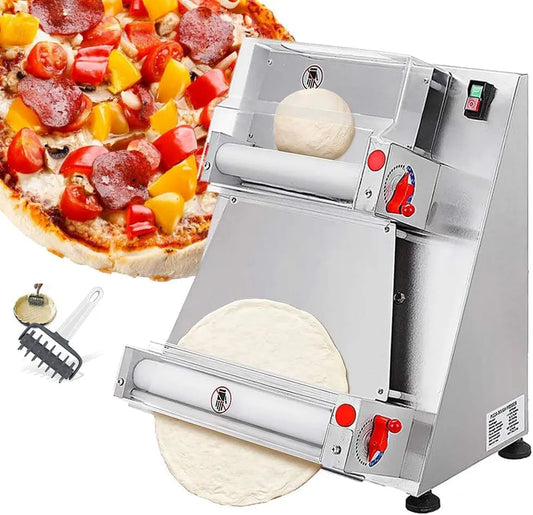 Pizza Press Machine met 6-15 Inch, 10 mm, 370 W en RVS, Pizza deeg halfautomatische deegpers machine 6-15