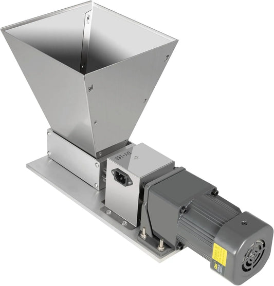 Molen met 4L, 20kg, RVS, aluminium en zilver, 60 W Roestvrijstalen Schrotmolen met 4 Stuks Trichter