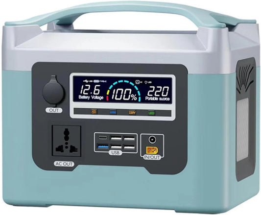 Draagbaar energiestation met 480Wh, 600Wh, zonne-energie en blauw