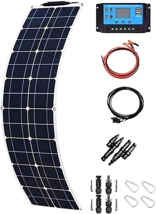 Zonnepaneel met 40A-Regelaar, Ultradun, 200 W/400 W/800 W Zonnepaneel, Flexibel Monokristallijn Zonnepaneel en Draagbaar Zonnepaneelset