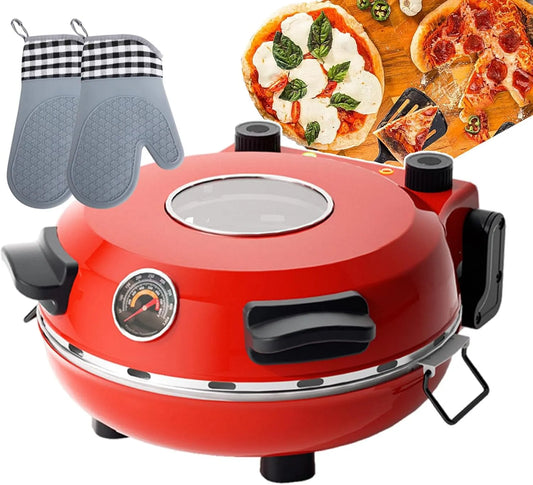 Pizza maken machine met 0-450°C, timer, 31 cm en 1300 W, Elektrische pizza maken machine