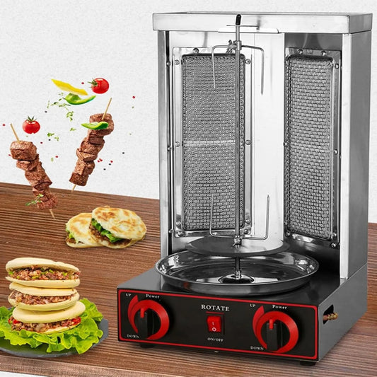 Inbouwoven, 360 ° Roterende Rotisserie Oven, zilver-A, Verticale Doner Kebab Grill Machine