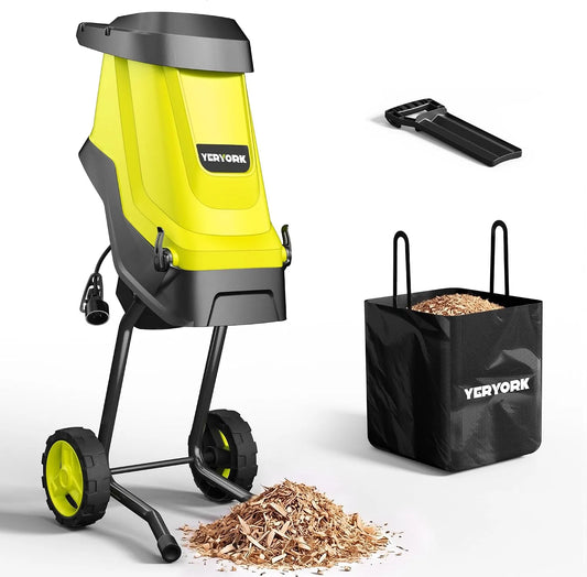 Yeryork Houtversnipperaar van 15 ampère met 1,8 inch, 50 l en groen