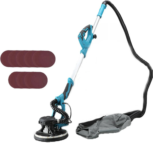 Machine met 1800 W, 1 x 2 m, 1000-2100 RPM en 12 inch, Gipsplaatschuurmachine Met Stofvrije Automatische VacuüMopstelling