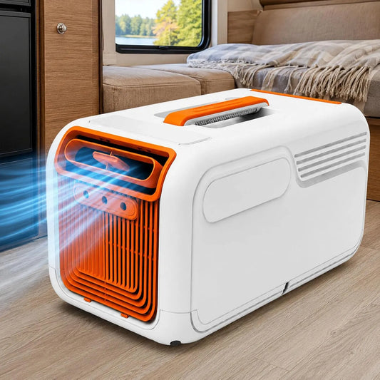 Mobiele airconditioner met 490 W, 1800 BTU, 8 M2, 60 DB, 12V, 24V, 2600 W en 4-IN-1
