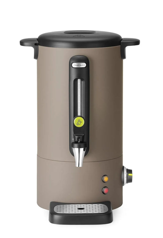 Waterkoker, HENDI Heetwaterdispenser x330x, 230V/950 W, 307x330x H 450mm, roestvast staal, UNIQ, voor water en glühwein, non-drip kraan