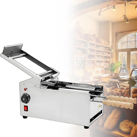 Schoorsteentaart Machine met 0-300°C, 1500 W, 1-3 cm en RVS, 2 Bakvormen & Houten Handvat