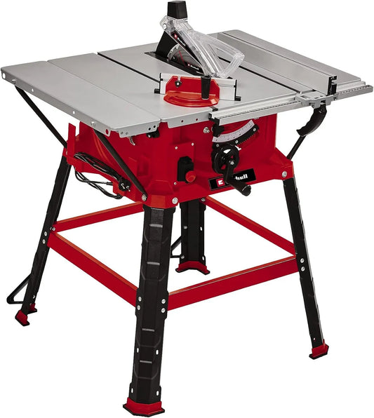 Einhell zaag met Ø254 x ø30 mm zaagblad, vergroting van de ondersteuning, 2200 W, parallel-/hoek- of dwarsaanslag en stofafzuiging, kantelbaar
