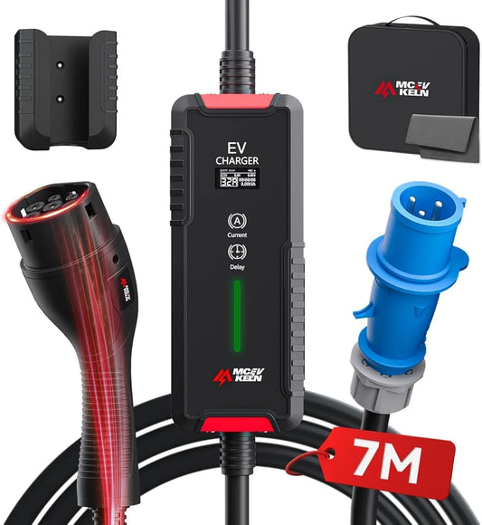 EV-oplader met EV Charger Type 2 naar CEE Plug- 7M Type 2 EV Oplader