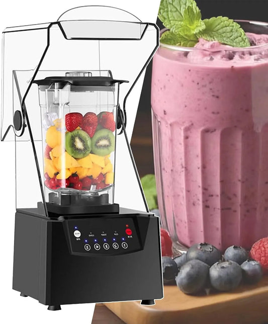 Blender, 2200 W, 75 Oz geluidsarm professionele blenders, zelfreinigend, voor keuken, melkthee, koffie