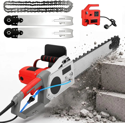 Kettingzaag, 35 Cm/48 Cm Elektrische Kettingzaag Voor Beton, Met 2 Kettingen/2 Geleidingsstaven, Geschikt Voor Graniet En Metselwerk 35cm, Zware
