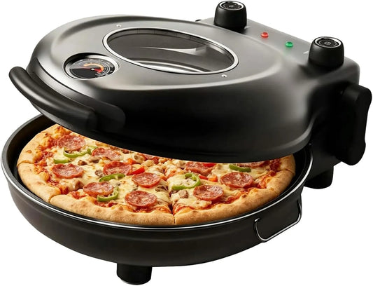 Inbouwoven met 1200 W, 15 minuten en regelbare thermostaat, Elektrische Pizza Oven 1200 W