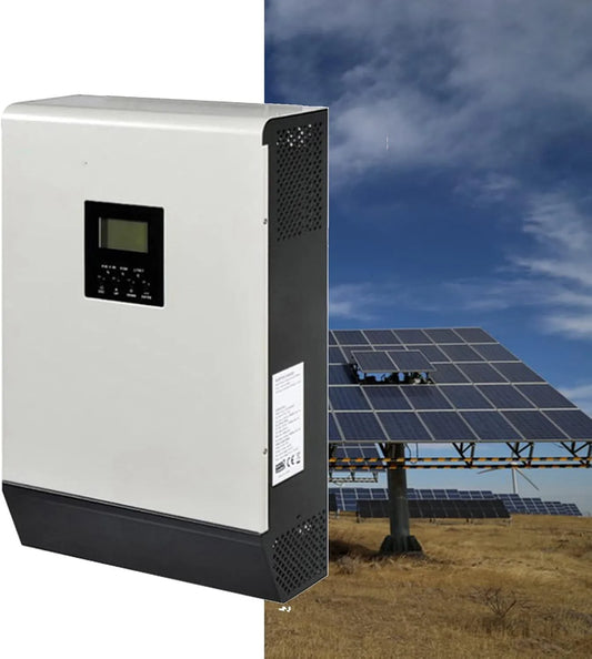 Spanningsomvormer, 5000 W, off-grid zuivere sinusomvormer met 80 A zonne-laadregelaar