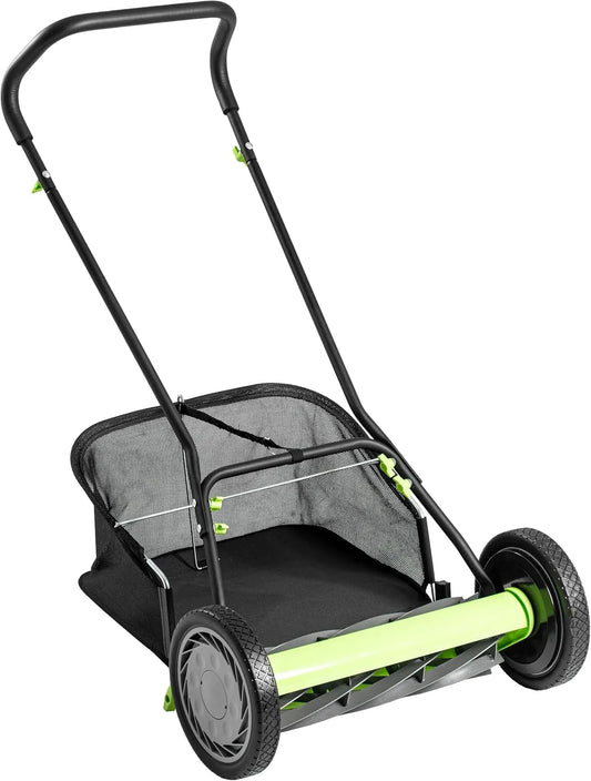 Maaier, 45,7 cm met opvangmand met 9 messen, 46 cm, geluidsarme werking