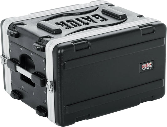 Gator Gegoten PE 6U 36,20 cm diepe rekkoffer met voor/achter rails en vergrendeling met 36,20 cm