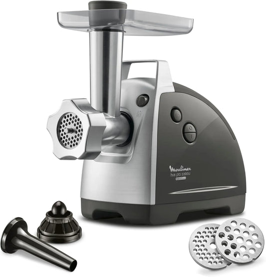 Molen, 2200 W, kebbe en worst zilver ME686832, W 2 maalroosters accessoires voor kebbe