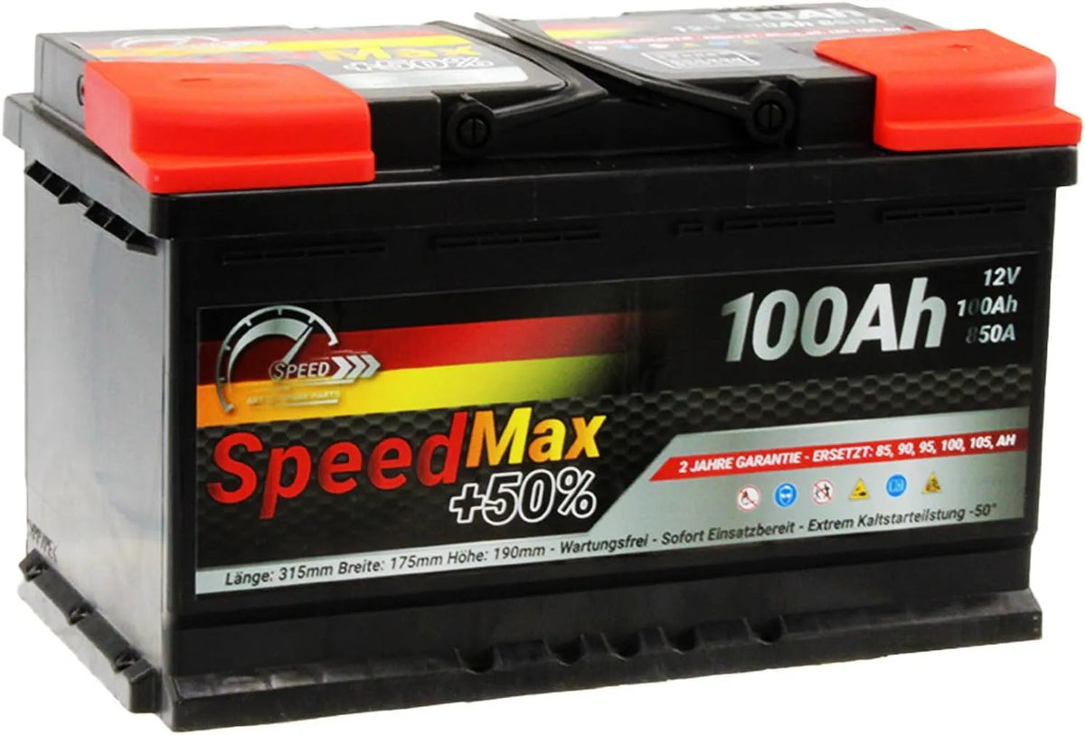 Autoaccu SPEED MAX L4100, 100 Ah met 100 Ah, 850 A en 12 V, 12 V = Fiamm 100 Ah DX+