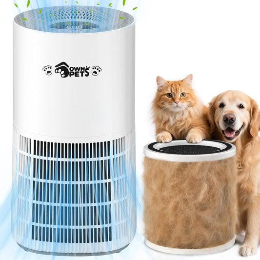 Luchtreiniger, geluidsarm slaapmodus 20 dB, Ownpets Luchtreiniger, slaapkamer thuis tot 102 m2, huisdierluchtreiniger