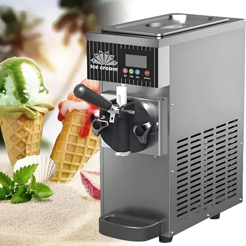 Machine met 1 L, 10 minuten, 6 minuten en RVS, Soft Serve ijsmachine voor thuis en commercieel gebruik