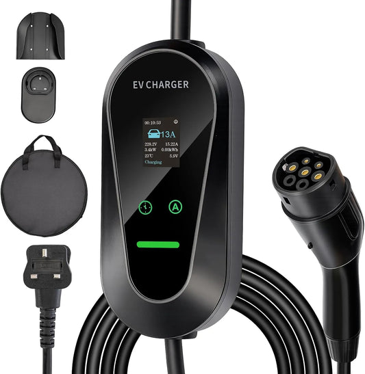 GROWNEER Type 2 EV-oplaadkabel, voor elektrische voertuigen 15M, stekker voor elektrische voertuigen 15M