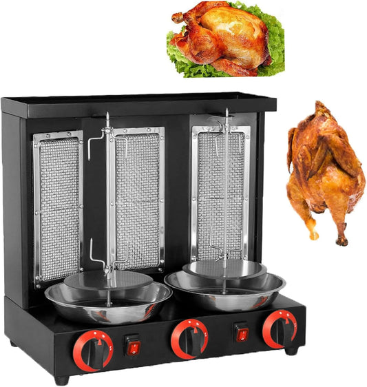Kebab Grill Machine met 300 x 300 x 490mm, 510 x 300 x 490mm, zwart en zilver