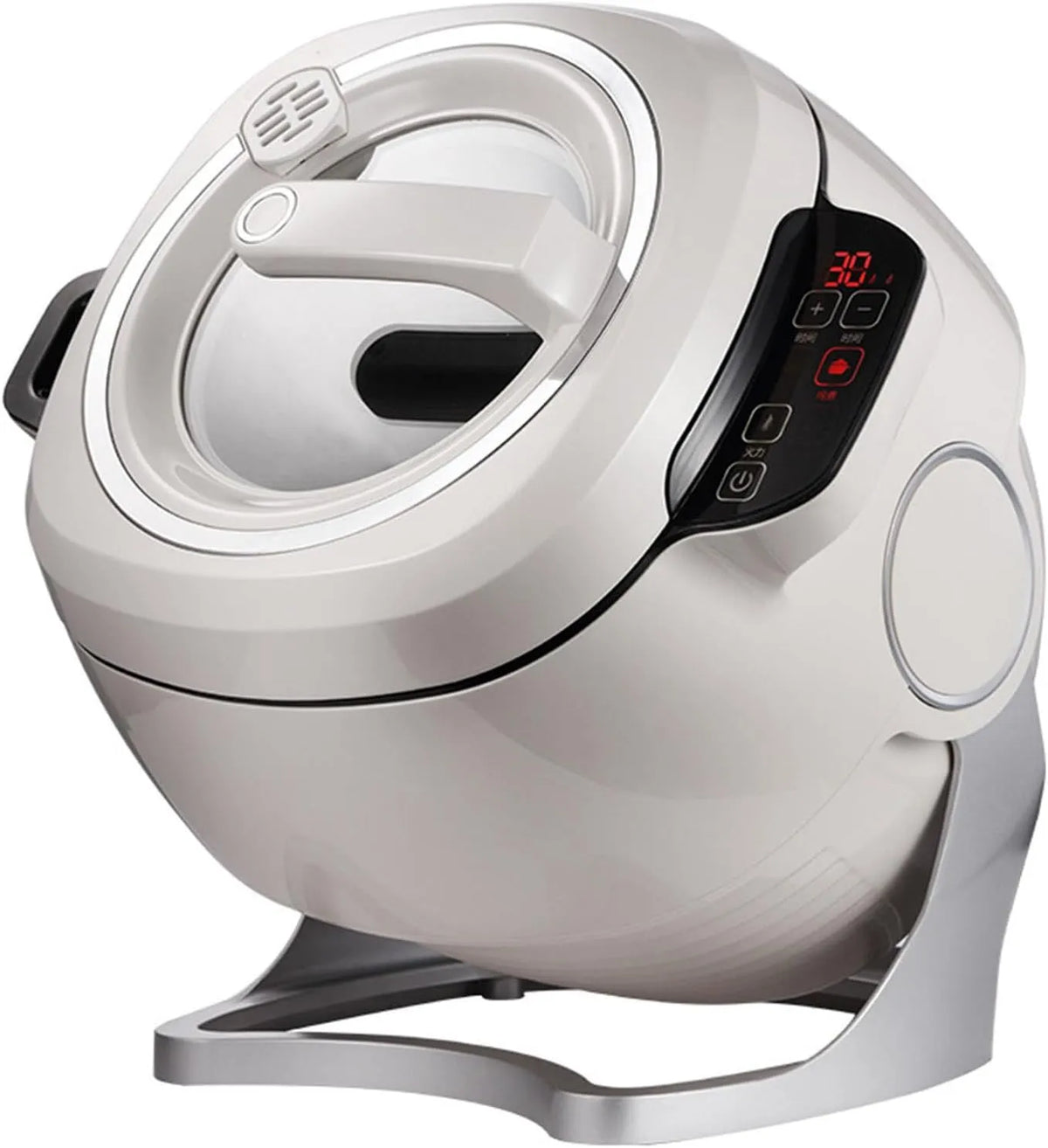 Elektrische Woks 6L, 2000 W, Automatisch Roeren 360° Draaitrommel, Precisie Timer