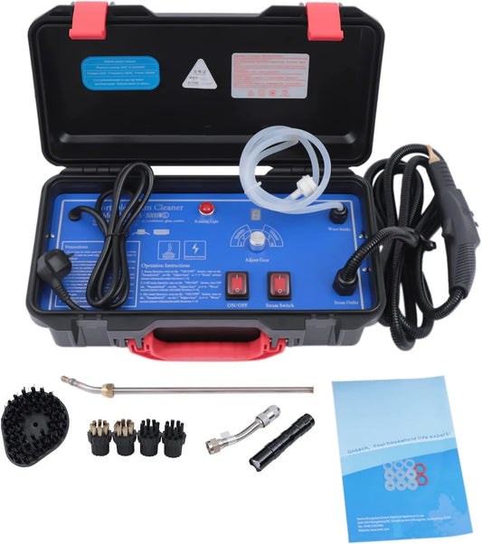 Stoomreiniger met 3000 W, 3-3,5 Pa, handmodel, hogedrukstoom en 11 accessoires