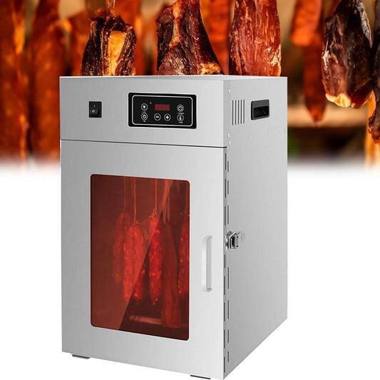 Droger met 800 W, 30-90 °C, 0-24 uur, 30 minuten, timer, RVS en gerichte luchtcirculatie