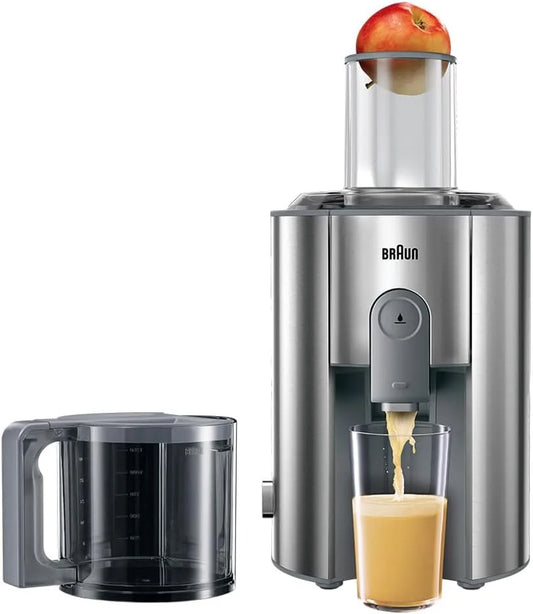 Braun, Vaatwasser, J700, 1000 watt, anti-druppelsysteem, zilver, grote vulschacht voor hele vruchten, roestvrijstalen behuizing