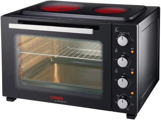 Inbouwoven met 90 °C, 230 °C, regelbare thermostaat, zwart en zilver