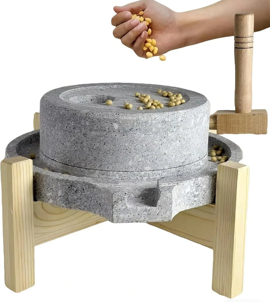 Natuursteen Meel Molen met 6 uur, 1-2 cm en waterreservoir, Natuursteen Meel Molen Voor Droog & Nat Gebruik