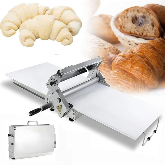Vouwende Deegrollende Machine met 30 x 60 cm, 40 x 90 cm, 30 x 37 x 12 cm, 40 x 47 x 12 cm, 103 x 58 x 2 cm, 0-25 mm en 9.5 inch