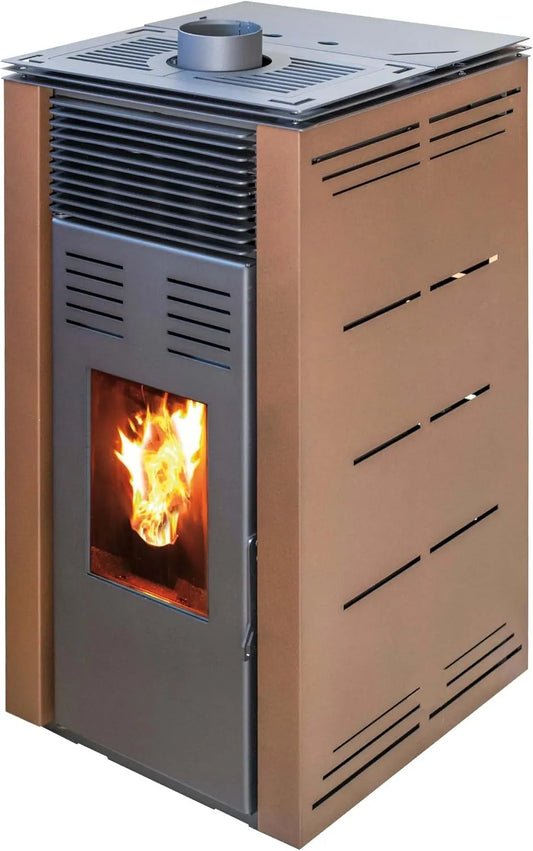 Kachel met 8 kW, 8,25 kW, 10 uur, 75 m2, 100 mm, 970 mm, 465 mm en 510 mm
