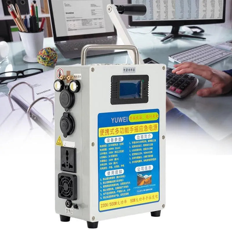 160 W handslingergenerator, 160 W handslingergenerator USB/AC220/110V/12V-aansluitin, Draagbaar energiestation met USB/AC220/110V/12V-aansluiting