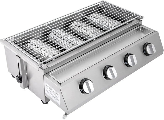 Barbecue met 0-7 cm, 55,8 x 23,2 cm, 57 x 39 x 17,5 cm, 62,5 x 44 x 22,5 cm, 2800Pa, RVS, elektronische ontsteking en zilver