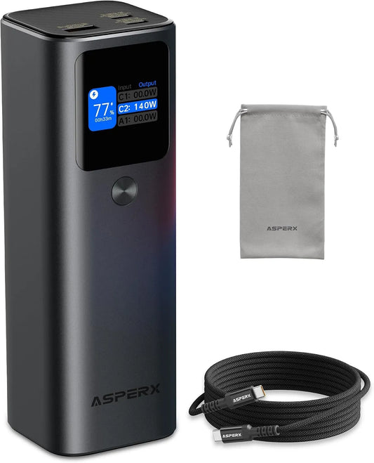 Samsung Laptop PD3.1 met 27600 mAh, 140 W, USB, Bluetooth, regelbare thermostaat en aluminium